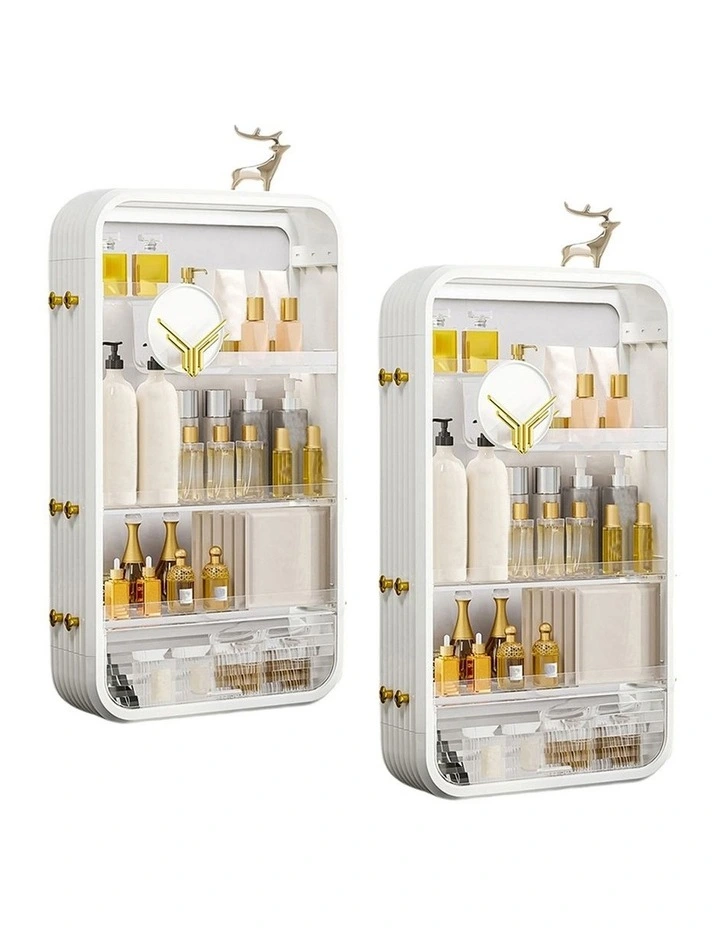 SOGA 2X White Multi Tier Cosmetic Storage Rack Vanity Organiser image 1