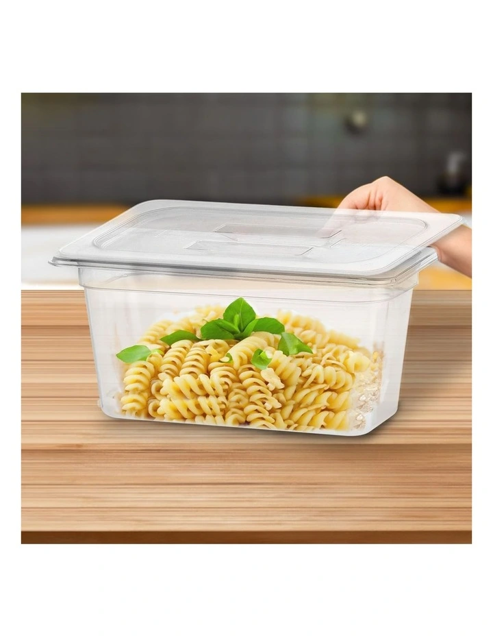SOGA 150mm Clear Gastronorm GN Pan 1/3 Food Tray Storage Bundle of 2 with Lid image 4