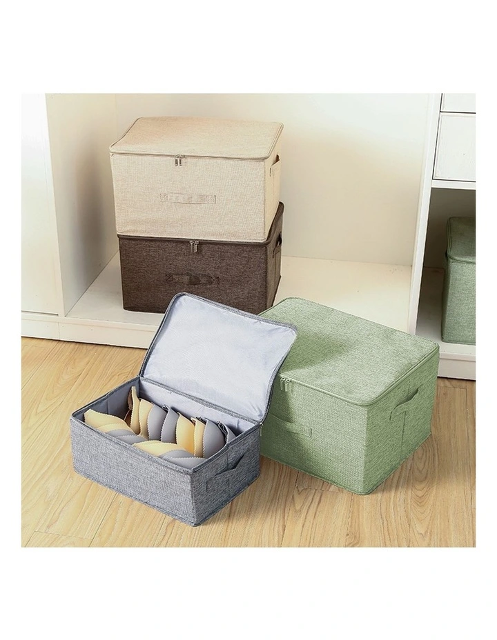 SOGA 2X Green Large Double Zipper Storage Boxes image 3