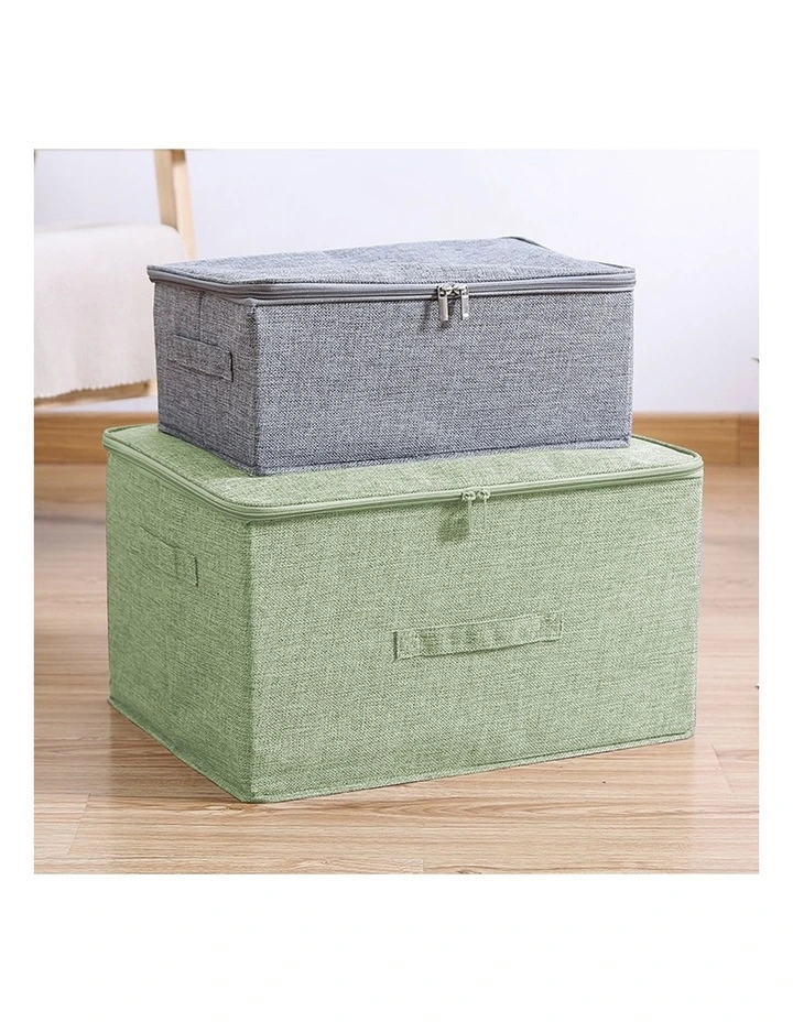 SOGA 2X Green Large Double Zipper Storage Boxes image 4
