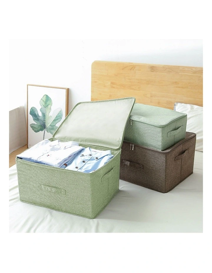 SOGA 2X Green Large Double Zipper Storage Boxes image 6