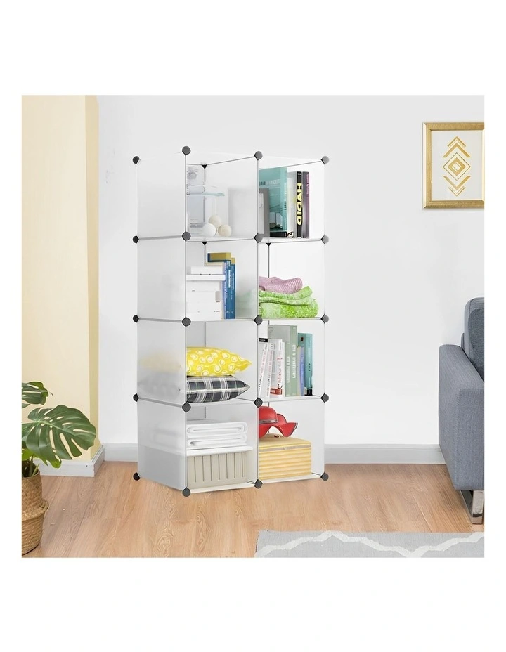 SOGA 2X 8-Cube Transparent Modular Storage Shelf DIY Closet Organiser image 3
