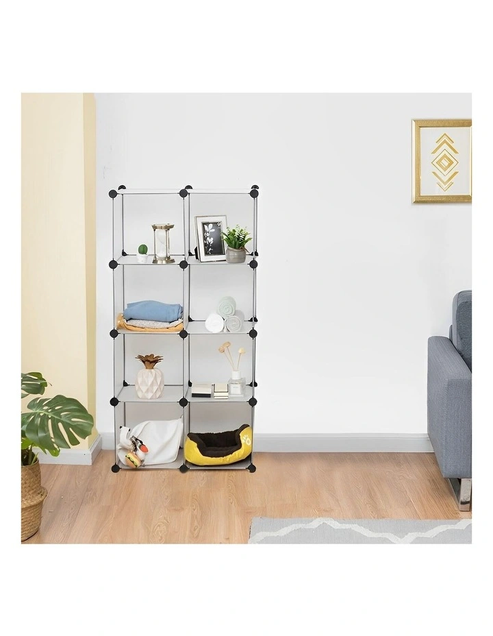 SOGA 2X 8-Cube Transparent Modular Storage Shelf DIY Closet Organiser image 4