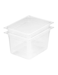 SOGA 200mm Clear Gastronorm GN Pan 1/2 Food Tray Storage Bundle of 2