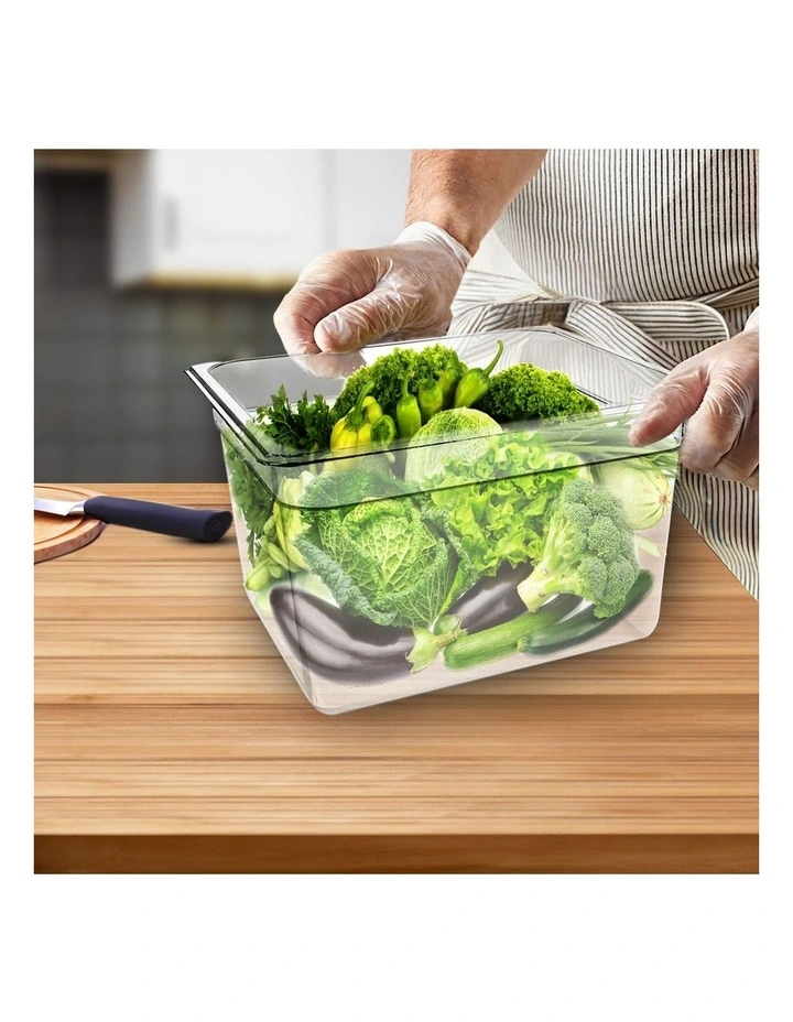 SOGA 200mm Clear Gastronorm GN Pan 1/2 Food Tray Storage Bundle of 2 image 5
