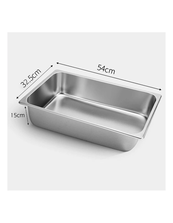 SOGA 2 Pack Gastronorm GN Pan 1/1 Stainless Steel Tray 15cm Deep image 2
