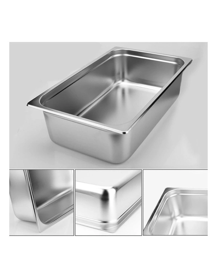SOGA 2 Pack Gastronorm GN Pan 1/1 Stainless Steel Tray 15cm Deep image 3