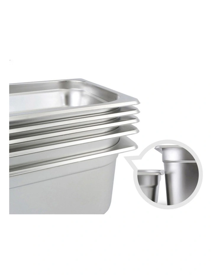 SOGA 2 Pack Gastronorm GN Pan 1/1 Stainless Steel Tray 15cm Deep image 4