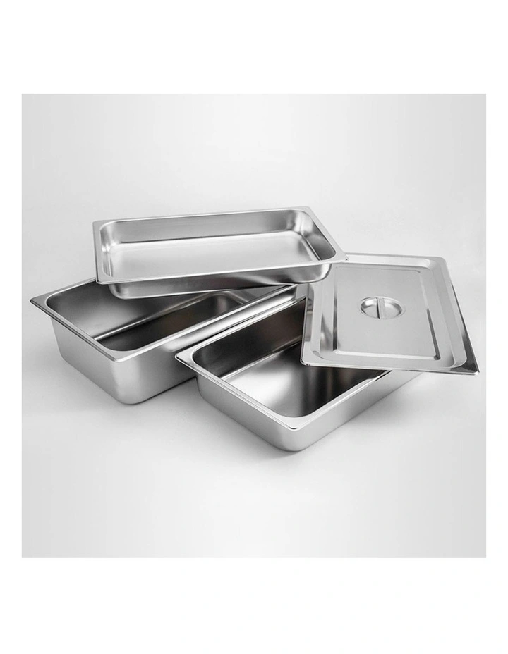 SOGA 2 Pack Gastronorm GN Pan 1/1 Stainless Steel Tray 15cm Deep image 7