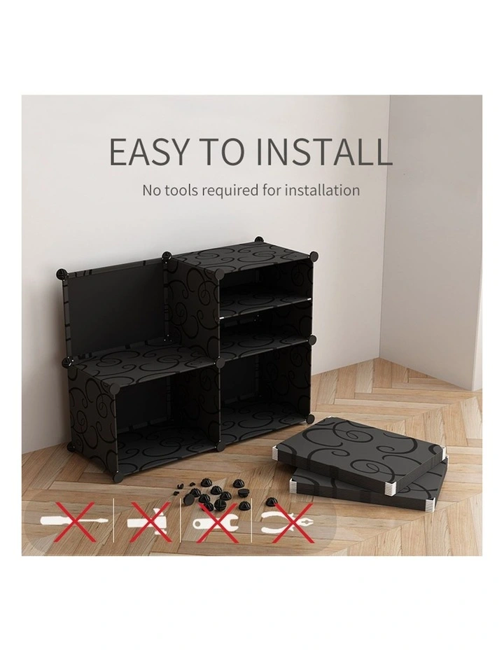 SOGA 8 Tier 2 Column Shoe Rack Storage Organizer with Cover image 3