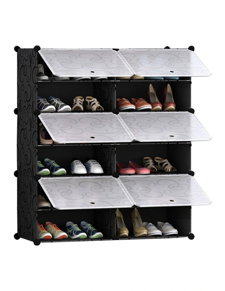 SOGA 6 Tier 2 Column Shoe Rack Storage Organizer with Cover image 1