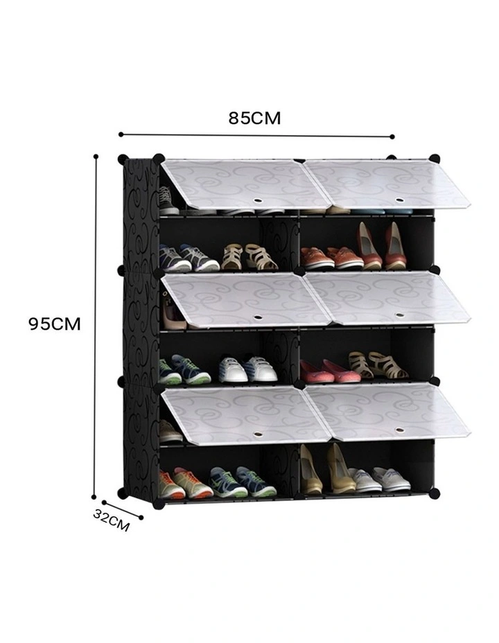SOGA 6 Tier 2 Column Shoe Rack Storage Organizer with Cover image 4