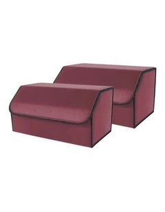 SOGA 4X Small Foldable Leather Car Boot Trunk Cargo Organizer Storage Box Coffee