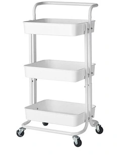 SOGA 3-Tier Utility Cart with Wheels - White