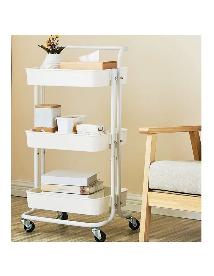 SOGA 3-Tier Utility Cart with Wheels - White image 4