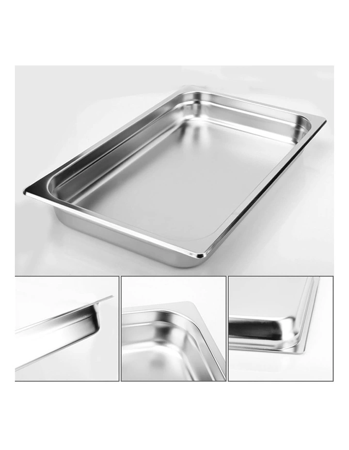 SOGA 2 Pack Gastronorm GN Pan 1/1 Stainless Steel Tray 10cm Deep image 3