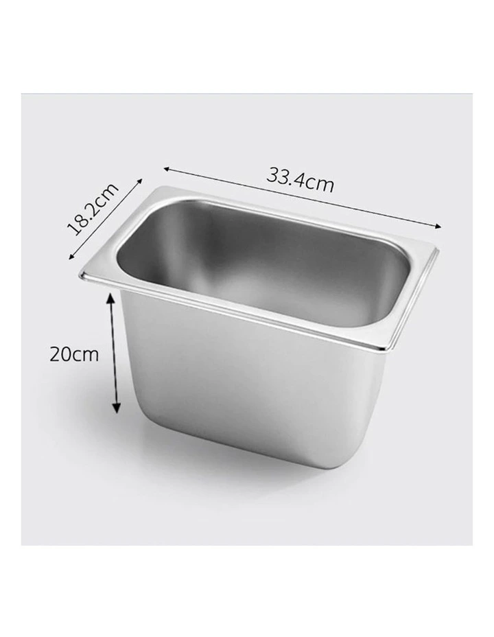 SOGA Gastronorm GN Pan 1/3 Stainless Steel Tray 20cm Deep image 2