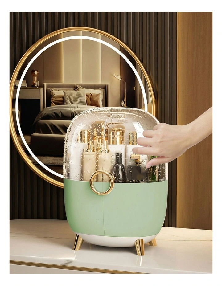 SOGA 2X Green Makeup Organiser Storage Box with Lid image 2