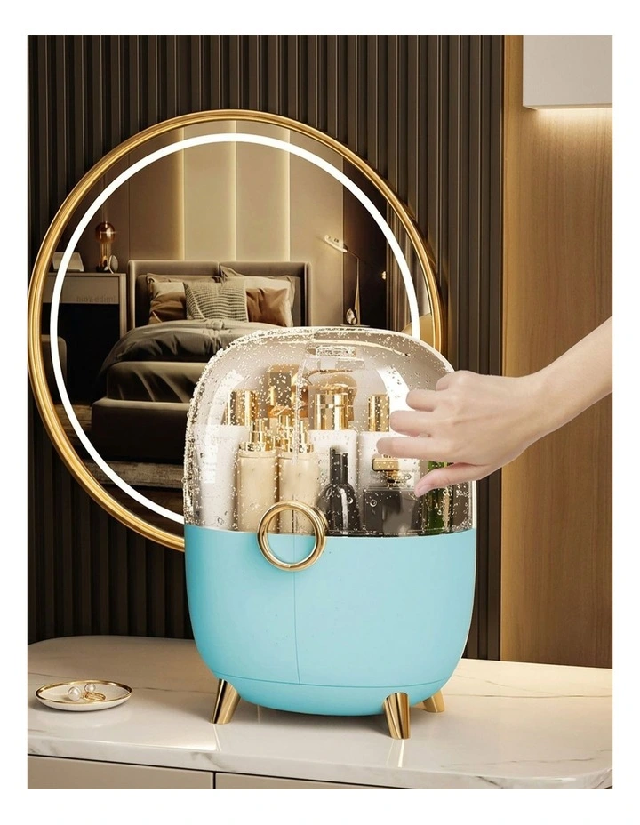SOGA 2X Blue Makeup Organiser Storage Box with Lid image 6