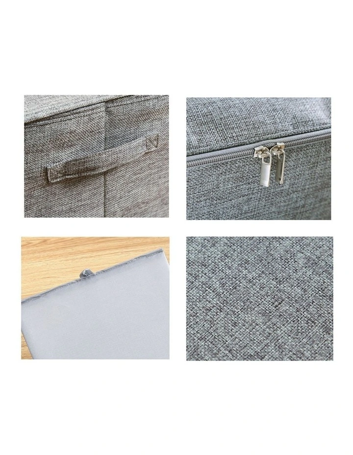 SOGA 2X Grey Small Double Zipper Storage Boxes image 7