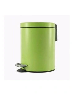 SOGA 12L Green Round Stainless Steel Pedal Bin