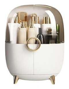 SOGA 2X White Makeup Organiser Storage Box with Lid