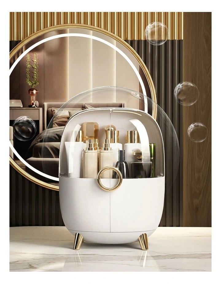 SOGA 2X White Makeup Organiser Storage Box with Lid image 2