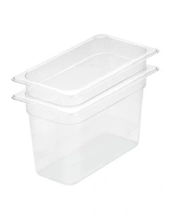 SOGA 200mm Clear Gastronorm GN Pan 1/3 Food Tray Storage Bundle of 2