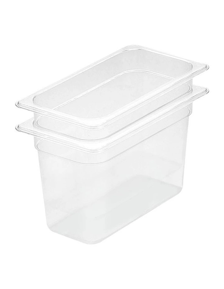 SOGA 200mm Clear Gastronorm GN Pan 1/3 Food Tray Storage Bundle of 2 image 1