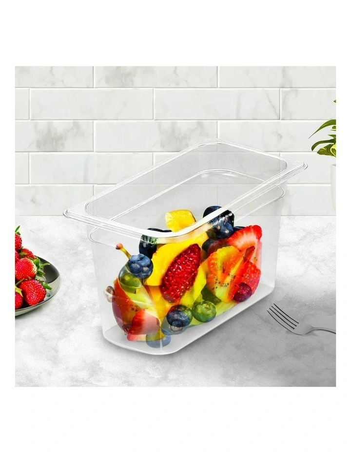 SOGA 200mm Clear Gastronorm GN Pan 1/3 Food Tray Storage Bundle of 2 image 2