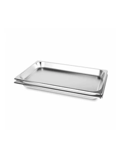 SOGA 2 Pack Gastronorm GN Pan 1/1 Stainless Steel Tray 6.5cm Deep