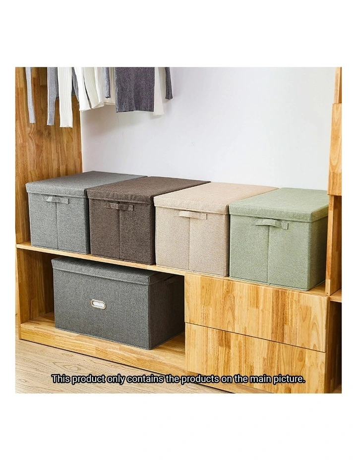 SOGA 2X Coffee Large Foldable Canvas Storage Boxes image 5