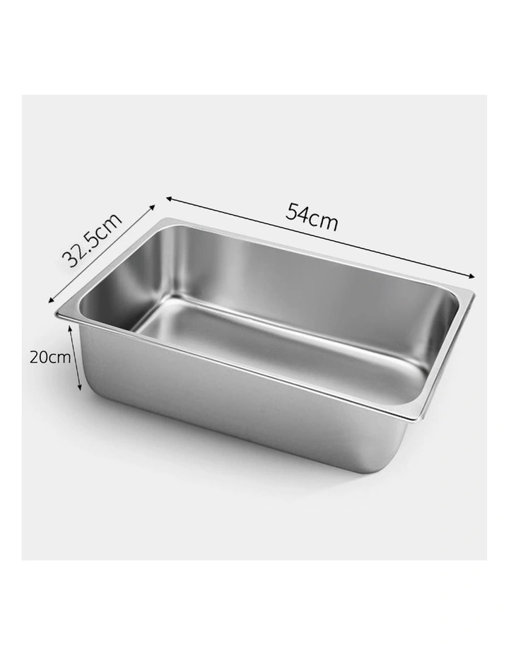 SOGA 2 Pack Gastronorm GN Pan 1/1 Stainless Steel Tray 20cm Deep image 2