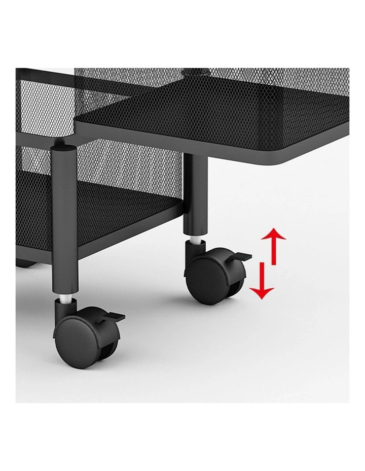 SOGA 2 Pack 3-Tier Square Rotating Storage Racks with Wheels image 5