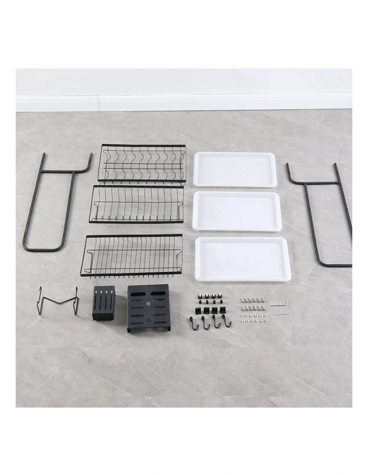 SOGA 3-Tier 62cm Dish Drying Rack - Black image 7