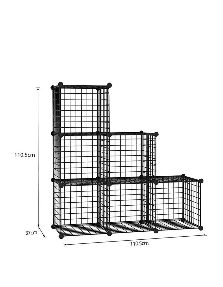 SOGA 2 Pack 6 Cube Storage Organisers Black Modular Wire image 3