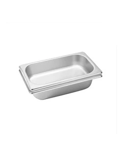 SOGA 2 Pack Gastronorm GN Pan 1/3 Stainless Steel Tray 6.5cm Deep