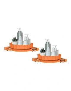 SOGA 2X Orange Rotating Bathroom Corner Shelf Wall Mounted
