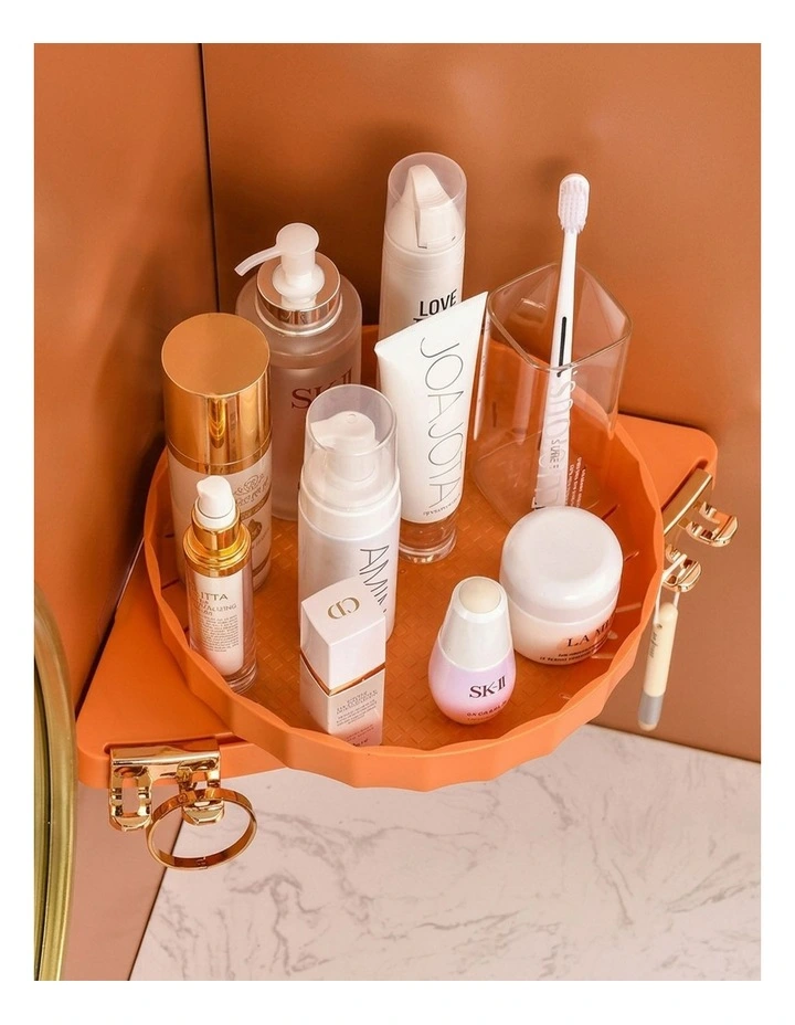 SOGA 2X Orange Rotating Bathroom Corner Shelf Wall Mounted image 4