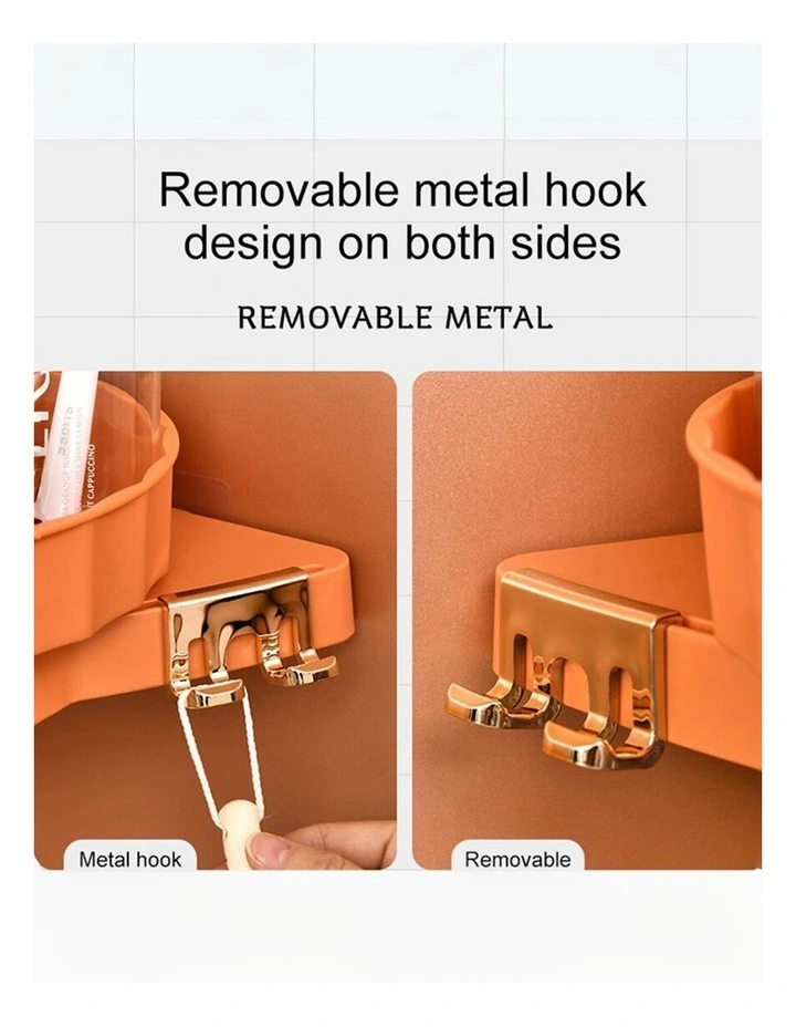 SOGA 2X Orange Rotating Bathroom Corner Shelf Wall Mounted image 7