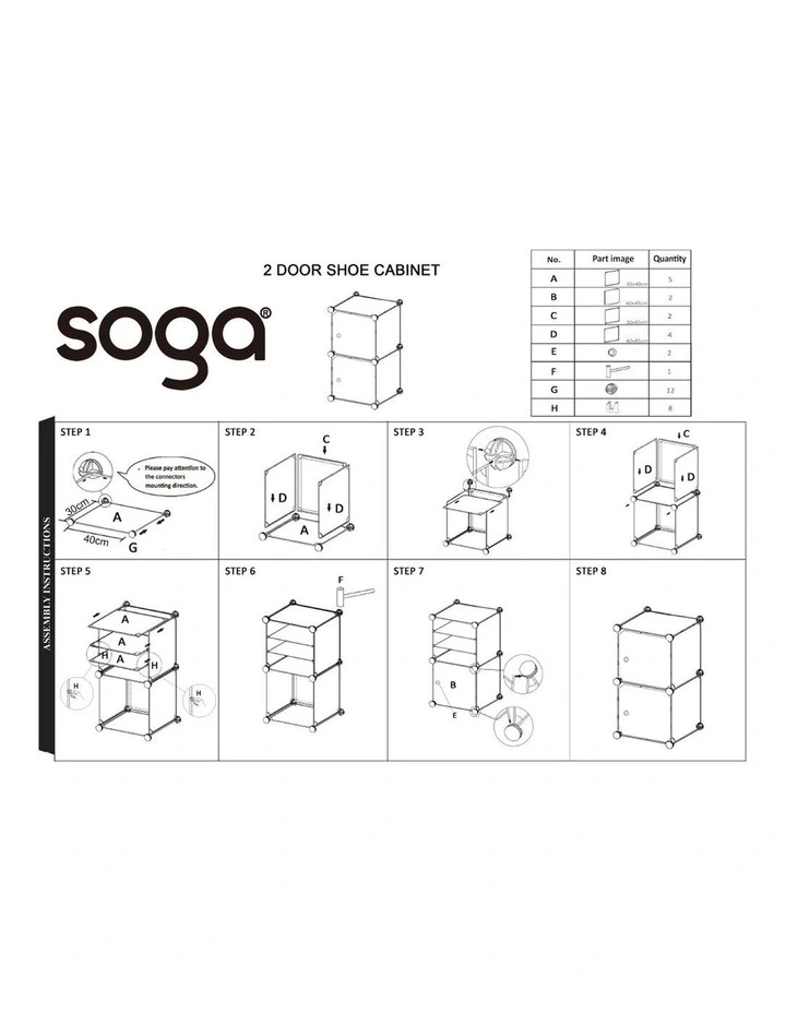 SOGA 2 Pack 4 Tier Shoe Racks White with Covers image 7