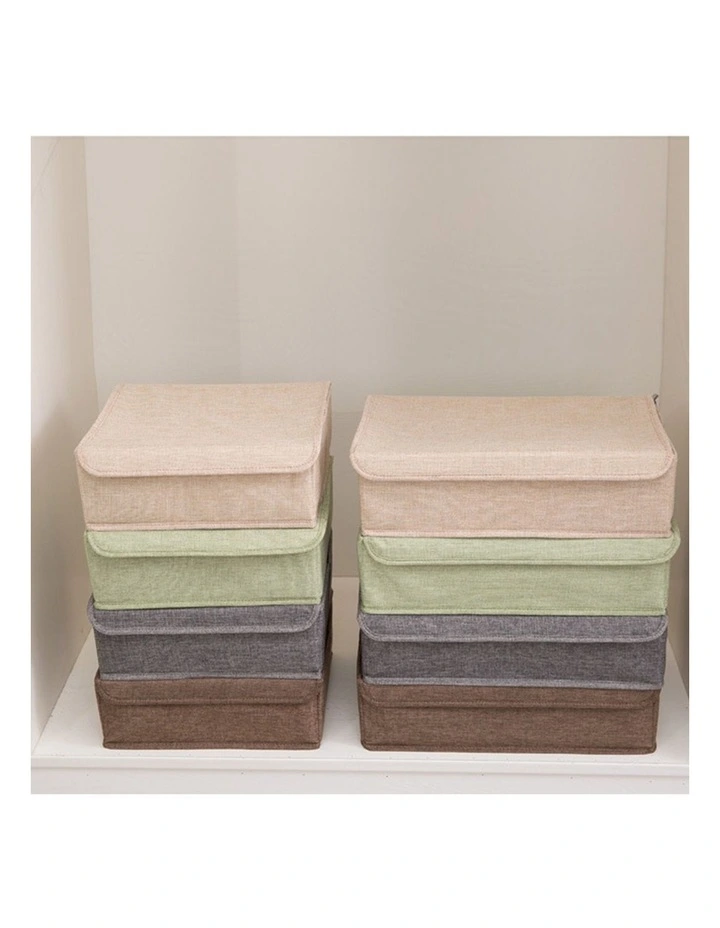 SOGA 2X Grey Flip Top Underwear Storage Boxes image 5