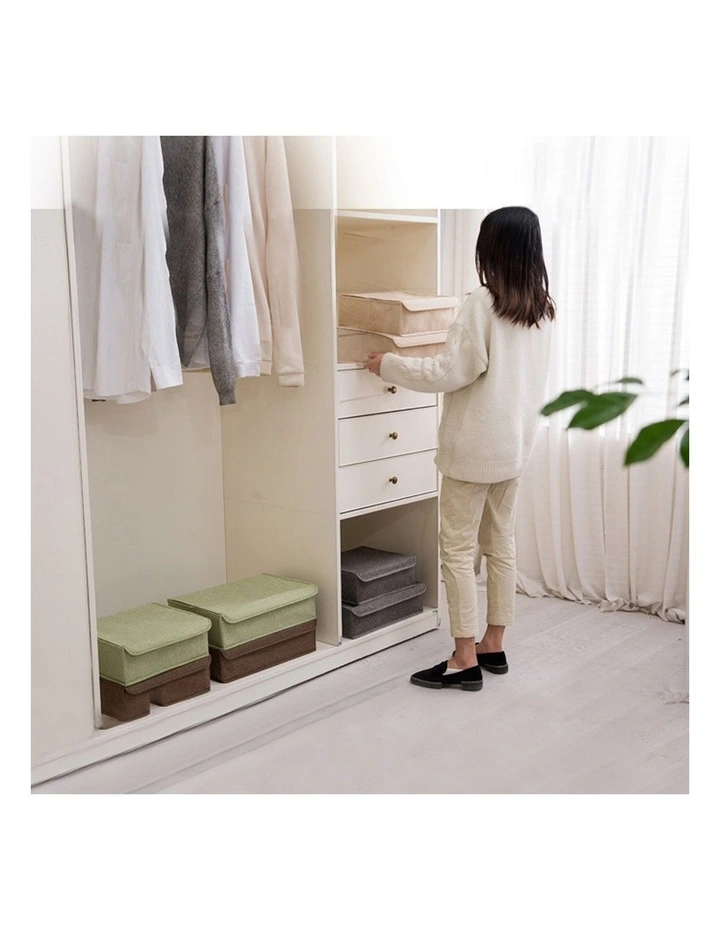 SOGA 2X Grey Flip Top Underwear Storage Boxes image 6