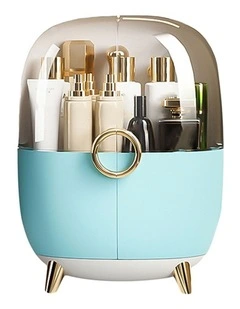 SOGA Blue Makeup Organiser Storage Box with Lid