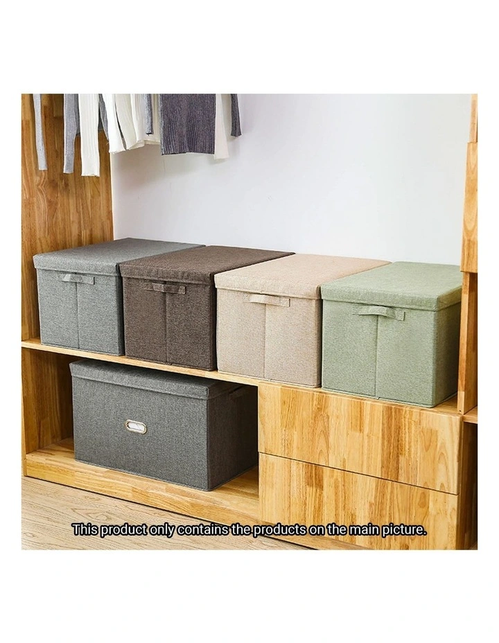 SOGA 2X Grey Large Foldable Canvas Storage Boxes image 5