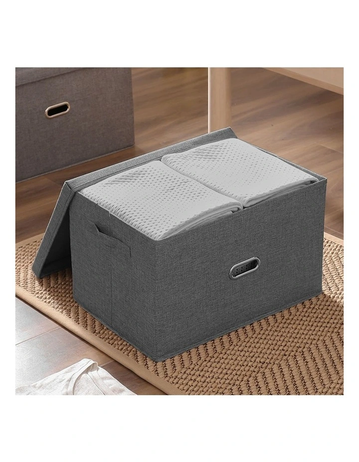 SOGA 2X Grey Large Foldable Canvas Storage Boxes image 7