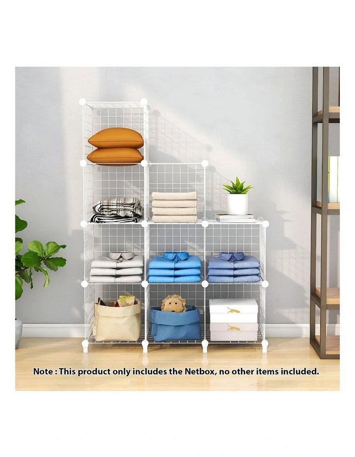 SOGA 9 Cube Storage Organiser White Modular Wire 149cm image 2