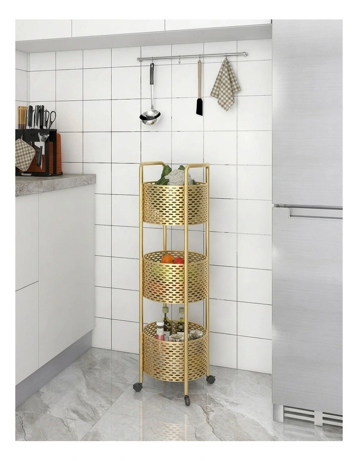 SOGA 2X 3 Tier Bathroom Storage Shelf Rack with Wheels image 4