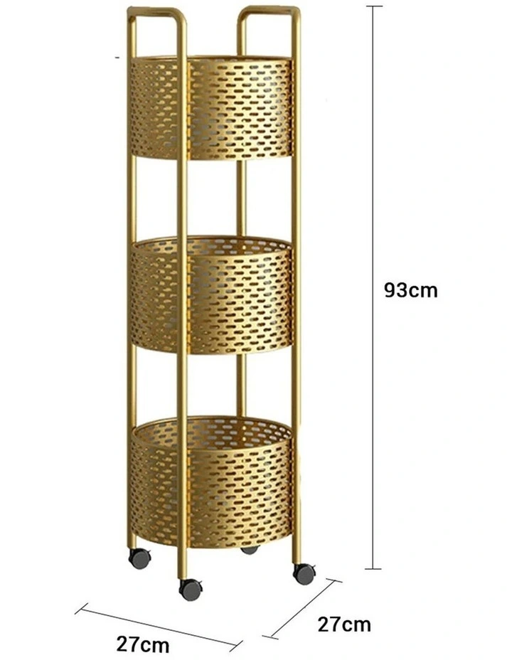 SOGA 2X 3 Tier Bathroom Storage Shelf Rack with Wheels image 7