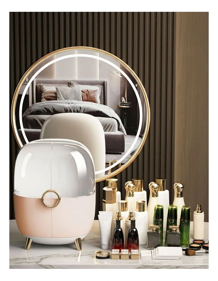 SOGA Pink Transparent Makeup Organiser Waterproof Dustproof Skincare Holder with Lid image 4